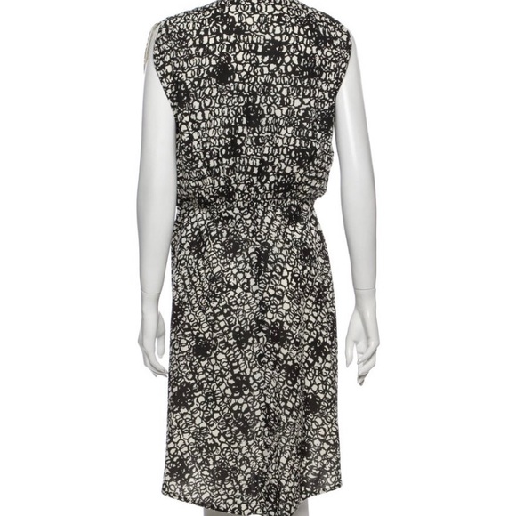 BALENCIAGA Size 40 abstract print SILK wrap DRESS - Picture 3 of 11